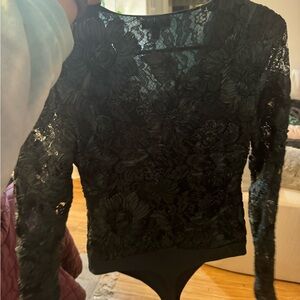 Express Formal Floral Body Suit Top
